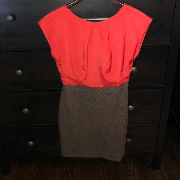 Loft size 0P orange and tweed dress - Picture 1 of 4